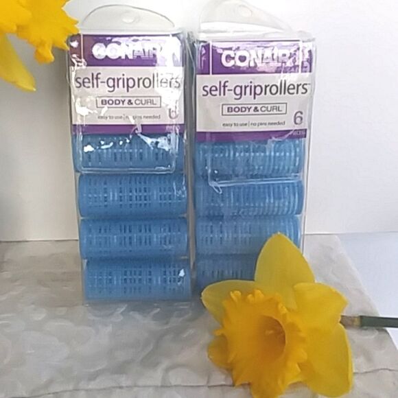 Conair Self-Grip Rollers Blue NWT 6 Count Two Packages - Picture 1 of 8